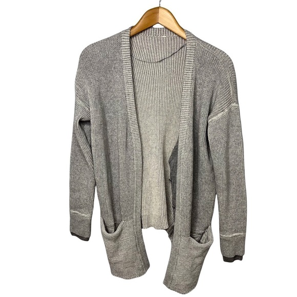 Lululemon Vestigan Double Layer Knit Cardigan Sweater Gray Size 10 W4E32S - Picture 4 of 8